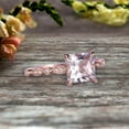 thumbnail image 3 of 1.75 Carat Morganite Engagement Ring With Diamond Moissanite in 10k Rose Gold Art Deco 6mm Princess Cut Pink Morganite Ring, 3 of 6