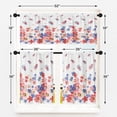 thumbnail image 5 of Floral Kitchen Curtains Window Curtains Valance and Tier Set 36 Inch, Blue Pink Flowers Spring Rod Pocket Short Tier Curtain, Abstract Small Cafe Curtains for Kitchen Decor, 5 of 6