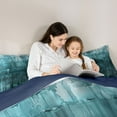 thumbnail image 5 of Homewish Painting Artistic Bedding Comforter Set,Modern Aesthetic Twin Comforter Sets,Teal Splashing Ink Bedding Set For Teens,Microfiber Bedroom Decor Reversible,2pcs, 5 of 8