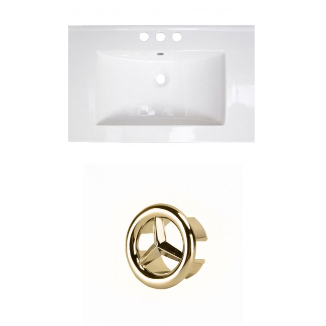 American Imaginations 48-in. W 1 Hole Ceramic Top Set In White Color AI-21096