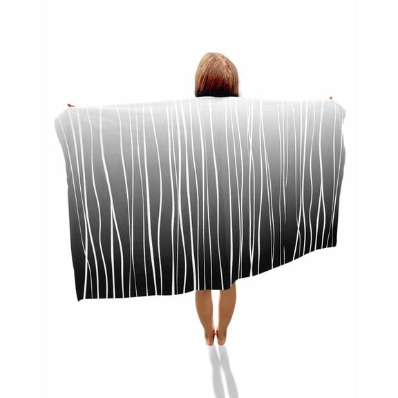 Black White Beach Towels Oversized Super Absorbent, Ombre Gradient Striped Minimalist Texture Lightweight Bath Towel Quick Dry Sets For Bathroom/Pool/Rv Camping/Beach Play/Gym Room/Picnic 30"x60"