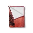 thumbnail image 2 of Sunrise Soft Flannel Fleece Throw Blanket, Silhouette of Misty Twilight Sky with Tree and Nature Reflections Exotic Image, Cozy Plush for Indoor and Outdoor Use, 60" x 80", Black Ruby, by Ambesonne, 2 of 6