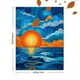 thumbnail image 3 of Abstract Swirl Sun Ocean Canvas Wall Art, Modern Coastal Print for Living Room, Bedroom, Office and Cafe Decor, 3 of 8