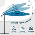 thumbnail image 3 of EROMMY 10ft Solar Lighted Patio Umbrella,Outdoor Offset Cantilever Umbrella, Infinite Tilt, Crank and Cross Base, UV Protection for Backyard, Lawn, Garden & Pool, 3 of 6