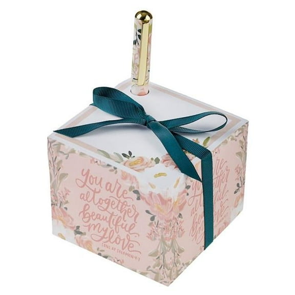 Christian Art Gifts 472212 Note Block with Pen - You are Altogether Beautiful