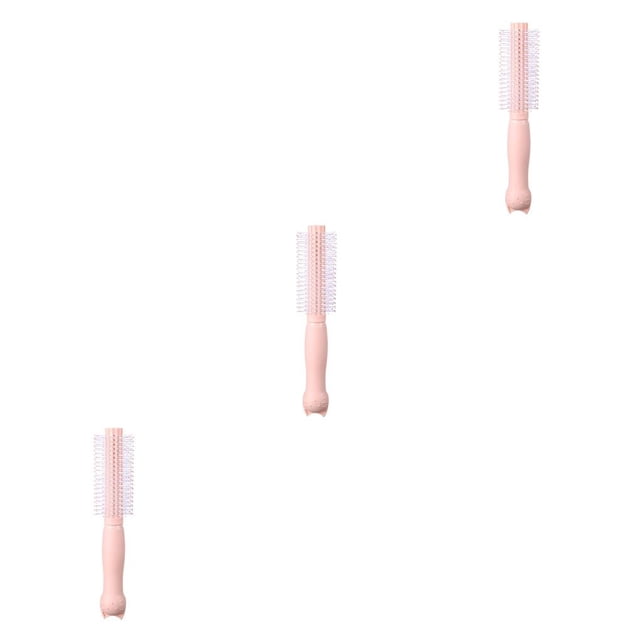QualitChoice Coussin Brosse à Cheveux Courbe Coiffure Anti-Statique Confortable Fille Massage Peigne avec Poignée Portable Tête Masseur Cadeau Rond 3Set