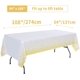 thumbnail image 4 of 1 mantel desechable blanco y dorado para mesa rectangular, cubierta de mesa con confeti dorado, para despedida de soltera, compromiso, boda, 137 cm x 274 cm, 4 of 5