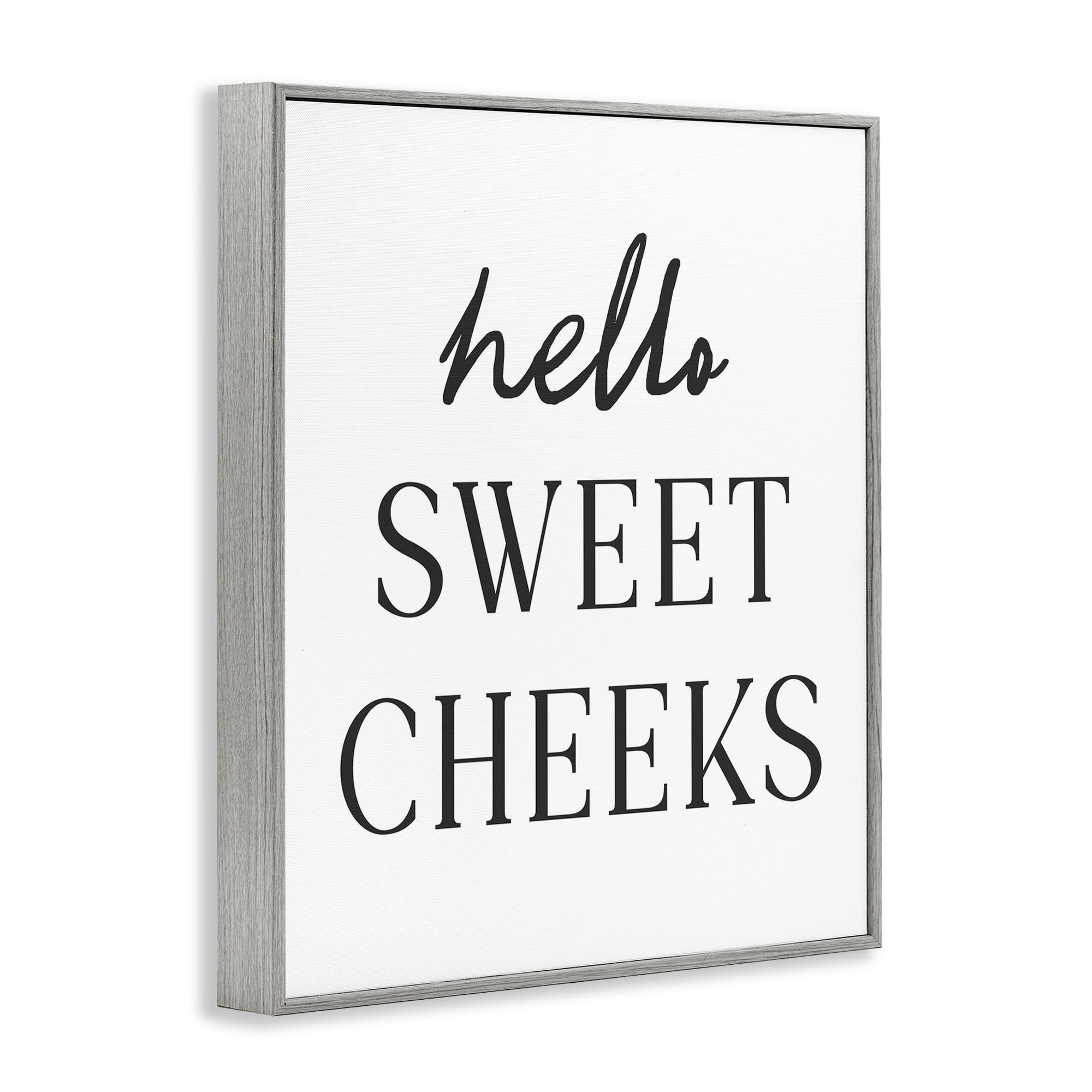 Stupell Industries Sweet Cheeks Bathroom Humor Gray Framed Giclee Art, design by Lettered and Lined