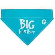 Pavilion Gift Company Pavilion's Pets-Blue Paw Print Large Dog Slip on The Collar Bandanna-Big Brother