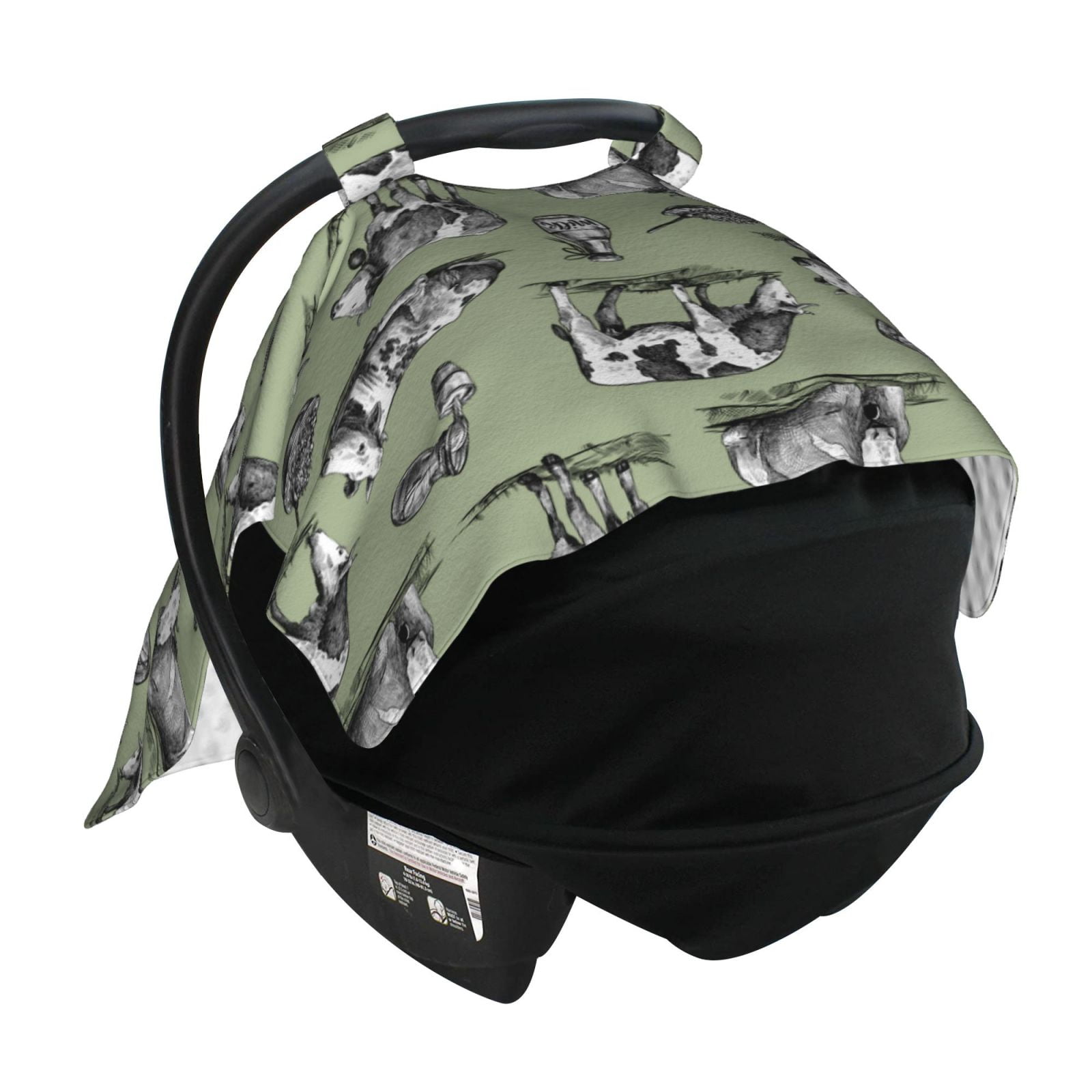 Car Seat Cover Baby - Farm Cows Breathable Infant Car Seat Cover for Baby Carseat, Lightweight Comfort Baby Essentials Must Haves Newborn Stuff for Girl Boy