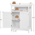 thumbnail image 3 of Bathroom Floor Storage Cabinet, Wooden Free Standing Storage Organizer with 2 Doors & Adjustable Shelves, for Living Room Hallway, White, 3 of 19
