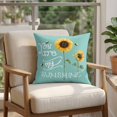 thumbnail image 4 of Pillow Covers 20x20 Set of 2, Sunflowers Square Throw Pillow Covers for Couch/Sofa/Living Room, Modern Bee You Are My Sunshine Teal Green Decorative Soft Pillowcases for Couch Throw Pillows, 4 of 9