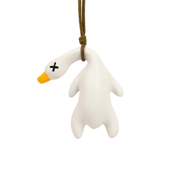 TQEHS Colgante de coche con forma de ganso y columpio, divertido colgante de coche con forma de pato y columpio, nuevo B1L3 W8T0 E2T5