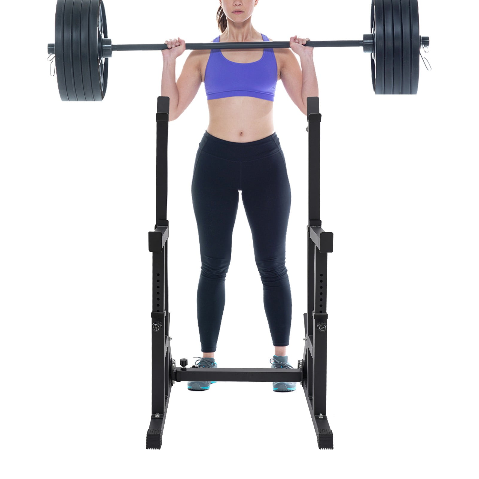 ToppiJoy Adjustable Squat Rack for Home Gym, Multi-Function Barbell Rack for Weightlifting, Squats, Bench Press Portable Squat and Bench Rack, Load 550lbs