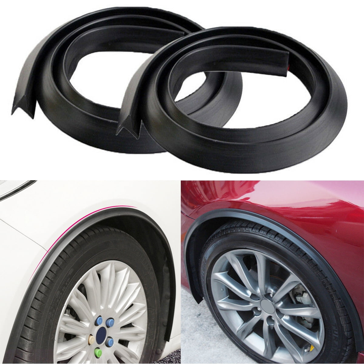 Motoforti 2pcs Car Wheel Mudguard Strip - 4.5cm X 1.5m Carbon Fiber Pattern Trim Protector - View #12