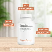 مستخلص Supersmart Polypodium Leucotomos 1000 مجم يوميًا (مستخلص السرخس 4:1) - ملحق PLE | غير معدلة وراثيًا وخالية من الغلوتين - 90 كبسولة نباتية