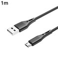 thumbnail image 3 of Charging Cable Micro USB Cord Fast phone cable Charger data cord fast Data Wire Braided Nylon Mobile Phone Cable Accessory, 1 Meter, Black, 3 of 6