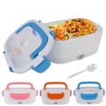 thumbnail image 2 of Fast Heating Food container Dinnerware Food Warmer 12V 220V EU Plug Electric Heated Lunch Box Travel Car Work Heating Bento Box Blue Car Plug, 2 of 6