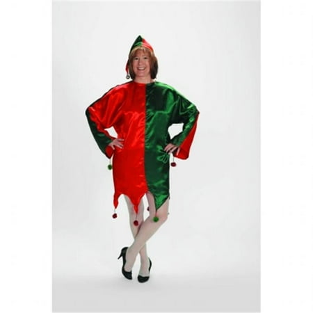Halco 1102 Green and Red Satin Jingle Christmas Elf Adult