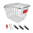thumbnail image 3 of Colaxi Bike Rear Basket Storage Basket Strengthened Frame Practical Cargo Rack Biking Rack Basket for Riding Luggage with Lid, 3 of 8