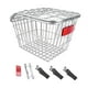 thumbnail image 3 of Cesta trasera para bicicleta, cesta para portaequipajes de bicicleta de alambre de hierro, portaequipajes portátil para bicicleta, cesta para biciclet Plata con tapa, 3 of 9
