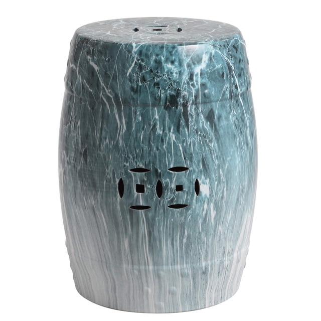 Safavieh ACS4571A Gilroy Ceramic Decorative Garden Stool, Blue Marble