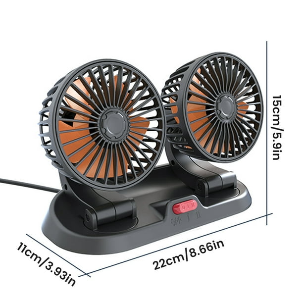Car Fan Dual Head Automobile Fans 2 Speed Adjustable Car Cooling 360° Rotatable Car Dashboard Fan Portable Car Fan with Lighter/USB Powered for Vehicles Home - Walmart.com