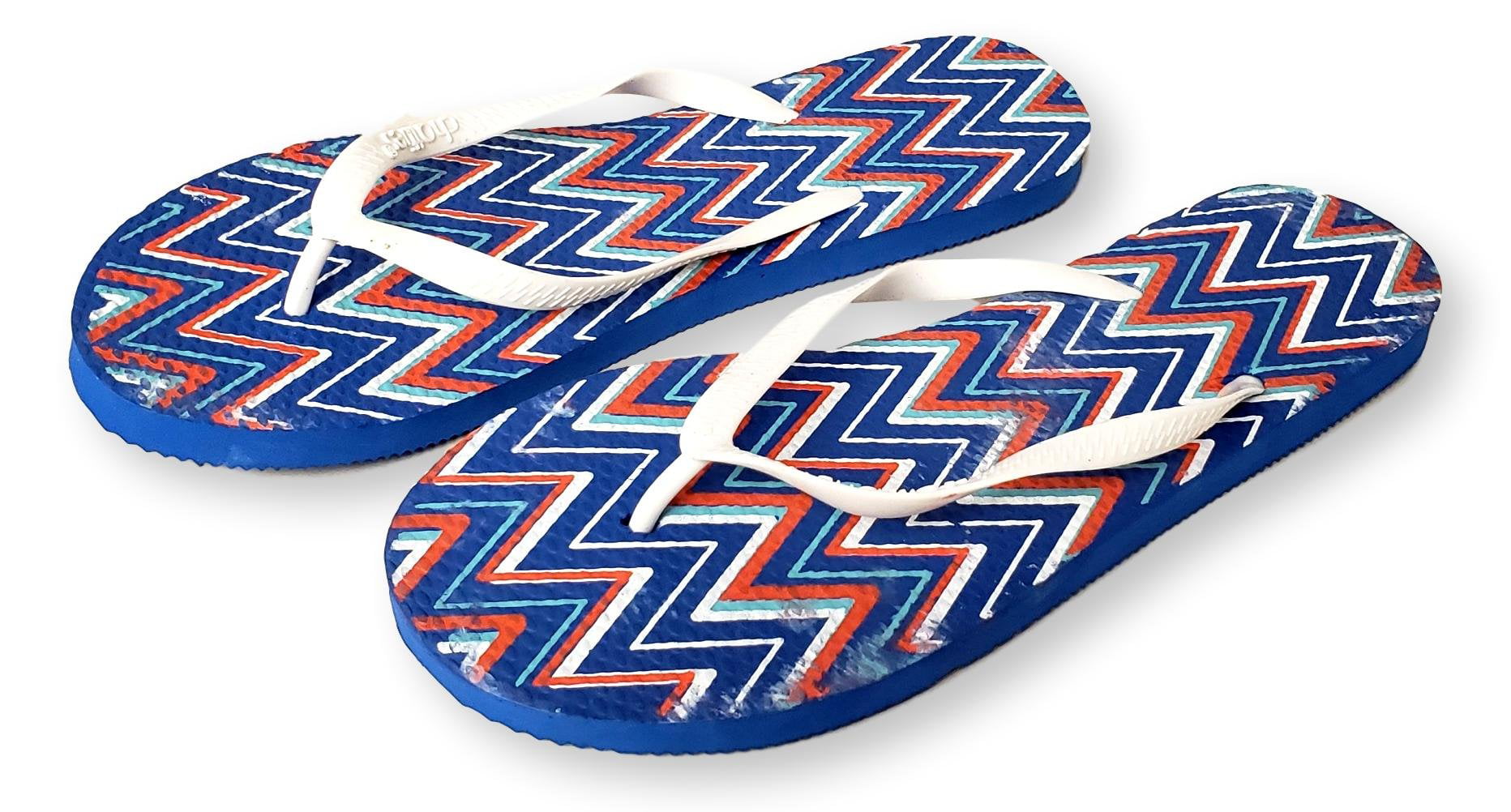 Vintage Blue & Gold Star Flag Slippers Country Flag Watercolor Non-Slip Quick-Drying Slippers for Womens