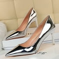thumbnail image 4 of LNMQLPDBS Fashionable Metal Heel High Heels Metallic High Heel Shoes with Pointed Toes Elegant Gorgeous Closed Pointed Toe Slip On Solid High Heels for Ladies Wedding Dress Shoes, 4 of 9