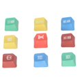 thumbnail image 3 of Teclas PBT de sublimación de tinte, colores vibrantes, duraderas, resistentes al desgaste, 9 Uds., 3 of 8