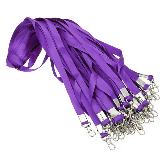 Uxcell 48cm Lanyards Bulk, 100Pcs Teacher Lanyards for ID Badges Keys Badge Lanyard Durable Personalized with Clip for ID Card, Purple
