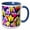 Blue/White, variant on 3drose, Yellow and Pink Tulips Colorful Spring Art, 15oz Two-tone Black Mug
