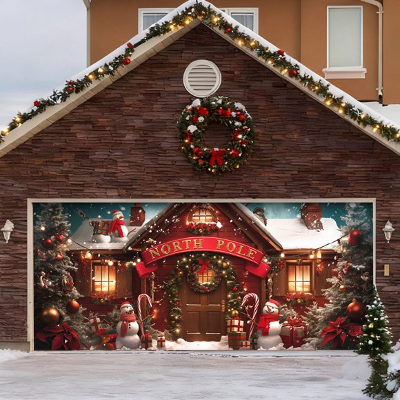 BotaniNest Large Garage Door Banner Outdoor For Holiday Season Front Porch Yard Festive Party Welcome Sign