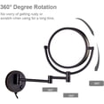 thumbnail image 4 of 8 Inch LED Lighted Wall Mounted Makeup Mirror with Magnification,Double Sided Swivel Vanity Mirror for Bathroom,360 Degree Rotation,Flexible Gooseneck,and Locking Suction (Matte Blac ( Color : Matte B, 4 of 7