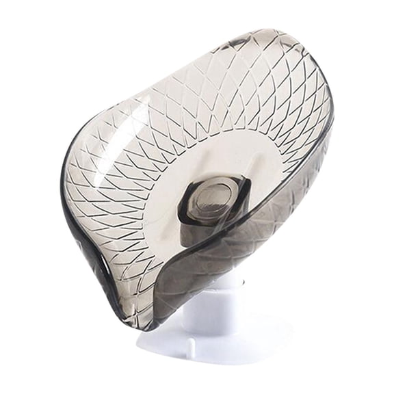 Leaf Shape Self Draining Soap Dish Holder, 45° Slanted Design With Enlarged Suction Cup, Multi-Purpose For Bathroom Kitchen Sink