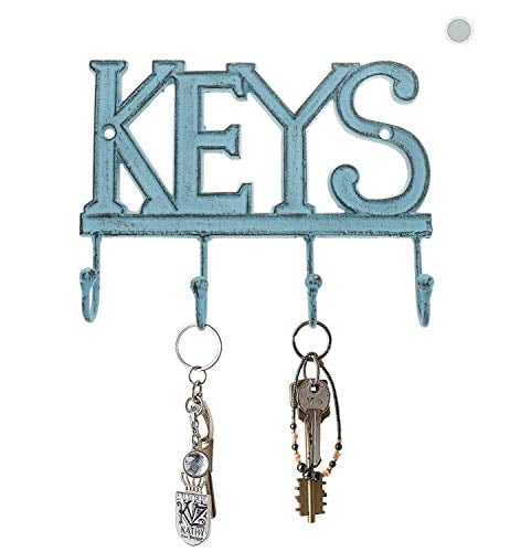 Comfify Key Holder - Keys - Wall Mounted Key Hook - Rustic Western Cast Iron Key Hanger - Decorative Key Organizer Rack with 4 Hooks 