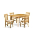 thumbnail image 2 of East West Furniture Monza 5-piece Wood Table and Dining Chair Set in Oak, 2 of 5