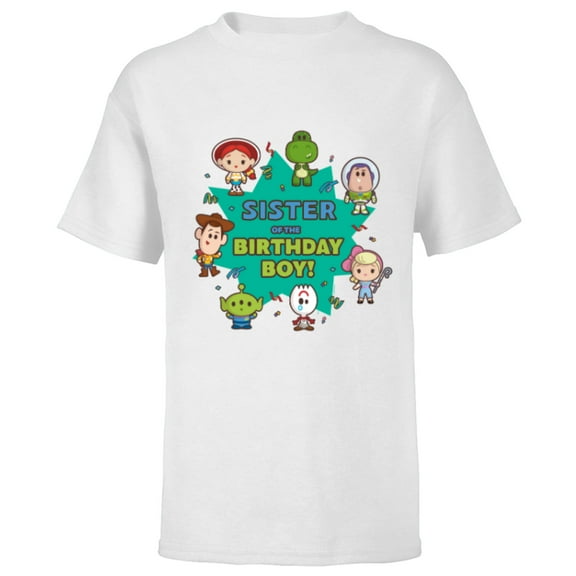 Disney and Pixar’s Toy Story Cute Sister of the Birthday Boy - Short Sleeve T-Shirt for Kids - Customized-White