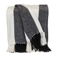 thumbnail image 3 of HomeRoots 478676 60 x 50 in. Parkland Transitional Stripe Rectangle Throw Blankets, Black, 3 of 3