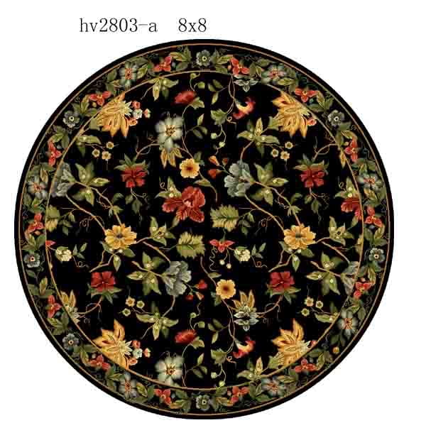 Safavieh Chelsea Gisselle Bordered Wool Area Rug, Black, 7' x 7' Round