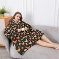 thumbnail image 5 of Oversized Wearable Blanket Hoodie,Black Chicken Pattern Sherpa Blanket Hoodie with Super Pockets,Super Warm Fuzzy Pullover for Women & Men, 5 of 6