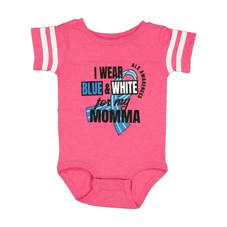 

Inktastic I Wear Blue and White For My Momma ALS Awareness Gift Baby Boy or Baby Girl Bodysuit