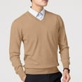 thumbnail image 6 of HAiming Men's Winter Sweater Trendy Solid Color V Neck Long Sleeve Knitted Tops Plus Size Casual Loose Pullover Blouse, 6 of 6