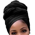 thumbnail image 5 of Thinsont Turban Knot Simple Style Hijab Multipurpose Beanie Stretch Headscarf Breathable Loss Bonnet Headwear for Women Accessories Black, 5 of 7