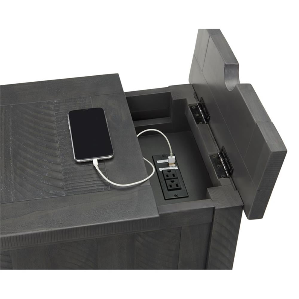 Martin Svensson Home Rustic Chairside Table with Power Gray