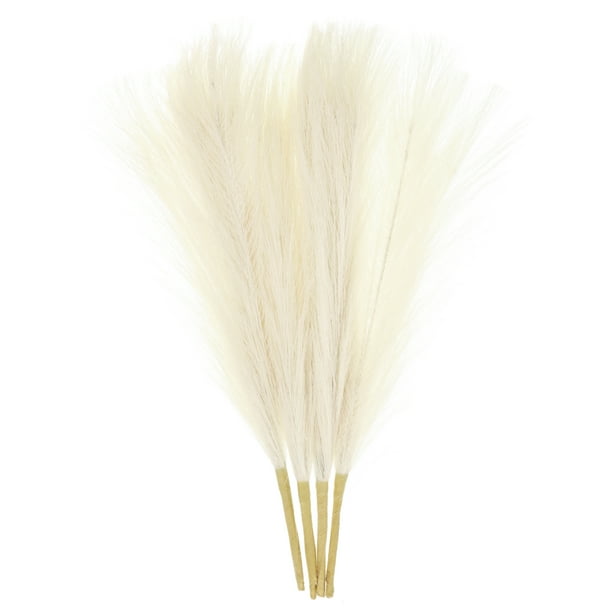 4 Paquetes de Hierba Pampas Falsa de 17 Pulgadas, 6 Tallos de Hierba Artificial para Decoración, Beige