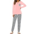 thumbnail image 2 of Fantaslook Women Pajama Sets 2 Piece Long Sleeve Pajama Sets With Long Printed Jogger Pants Sleepwear Loose Lounge Sets, 2 of 9