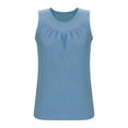 thumbnail image 5 of Fanxing Womens V Neck Tank Tops Summer Sleeveless T Shirts Solid Color Tunic Tanks Camisoles Blue,XL, 5 of 7