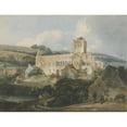 thumbnail image 2 of Thomas Girtin 14x12 Black Ornate Wood Framed Double Matted Museum Art Print Titled: Jedburgh Abbey from the South East (1800), 2 of 5
