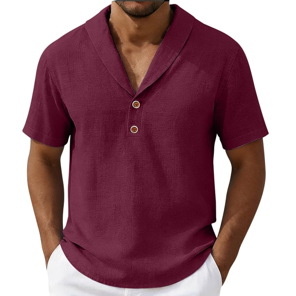 Top Casual Suelto de Lino de Color Sólido para Deporte Y Vacaciones Al Mar